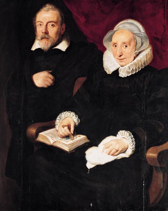 Portrait Of Elisabeth Mertens And Her Late Husband by Cornelis de Vos